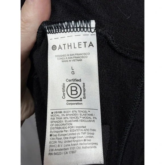 ATHLETA Size L Black Women Pranayama Wrap Open Front Stretch Soft Knit Cardigan - Picture 14 of 15